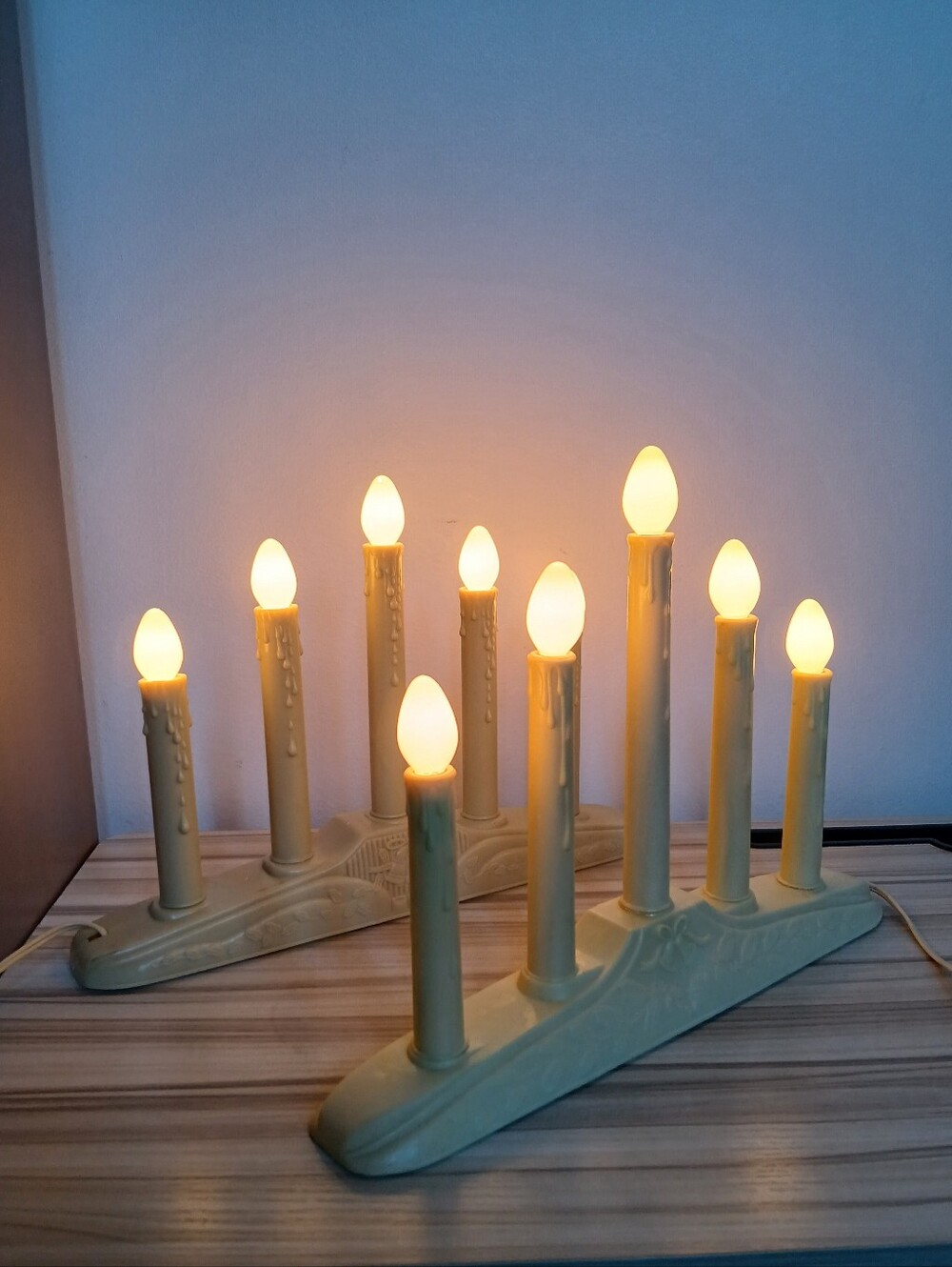 Vtg Christmas Window Electric Candolier Candle Lights Set of 2 Tested